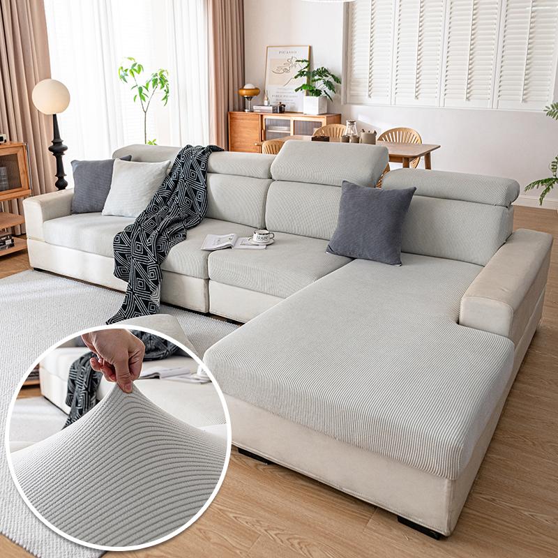 Verdickter Elastischer Sofabezug für Wohnzimmer, Jacquard Weiches Sofakissen Sofabezug Schutz L-Form Stretchbezug Sofabezüge Back cushion cover M