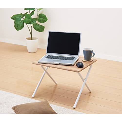 Pearl Metal Folding Desk, Low Type, 50cm Wide x 44cm Deep x 35cm High, Natural Wood Grain Finish, N-7929