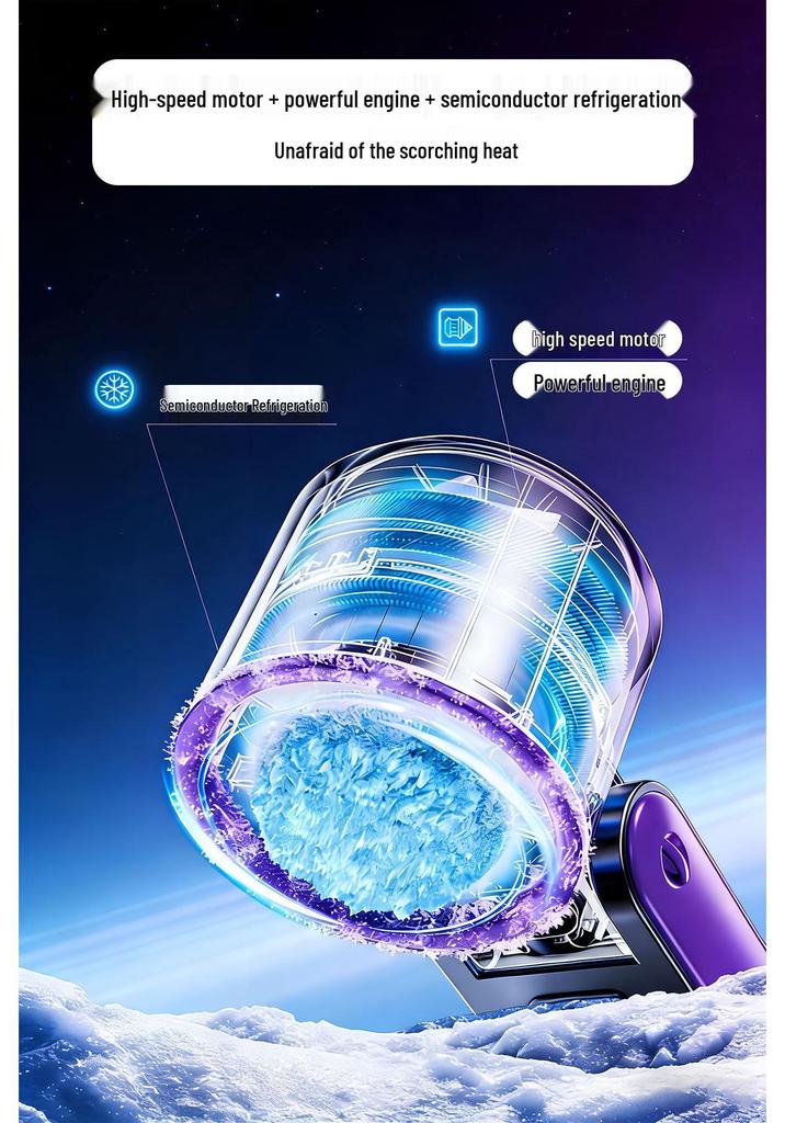 Mini Fan: High-Speed Cooling, Digital Display, Ice Pack, Foldable, Neck-Hanging Handheld Fan (2026 Edition)