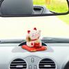 Lucky Cat Wealth Waving Figurines 2.5 Inch Solar Powered Cute Cat Crafts Statue for Home/Office/Car Windshield Decor Accessories