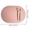 1/4/10pcs Double-Sided Pink PU Leather Placemats Reversible Washable Heat-Resistant Oval Table Mats for Dining Home Decor