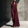 Women's V-Neck Dress with Nipped-In Waist Summer Dress Casual Loose Fit Dress Comfortable A-Line Silhouette Elegant Dress for Office Vacation Party