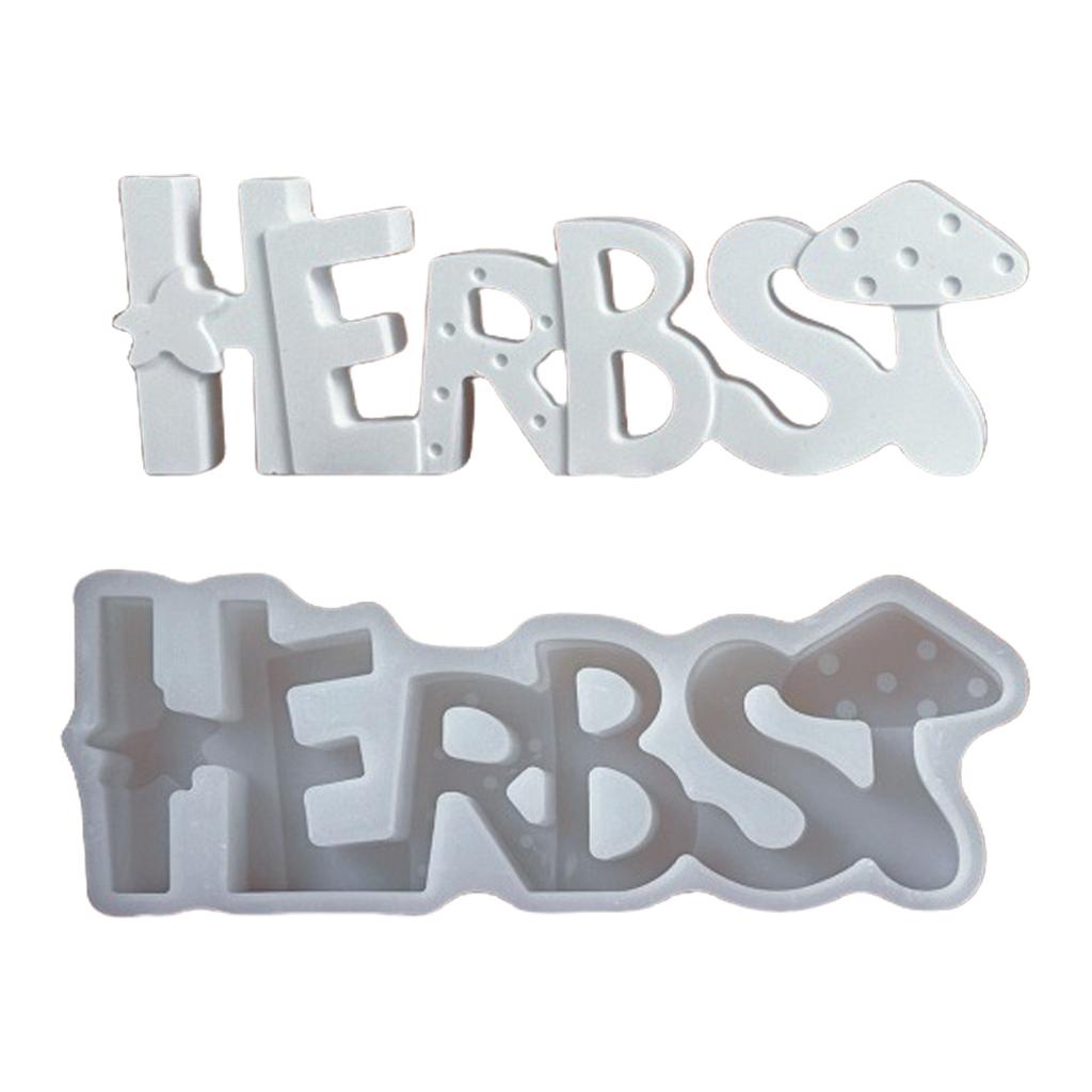 Letters with Mushroom Candle Mould Autumn Silicone Molds Ornament Molds Castings Molds Plasters Molds