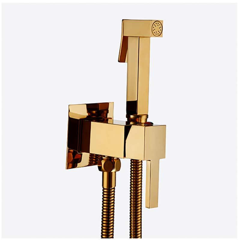 Gold Handheld Durable Bidet Sprayer Toilet Adjustable Water Pressure Control Bidet Hose Brass Bidet Faucet (Gold,Brass) золотой