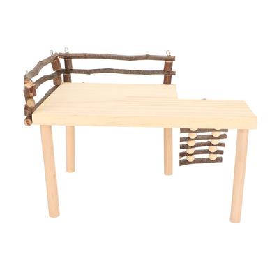 Wooden Hamster Climbing Toys Natural Log Hamster Climb Platform with Climbing Ladder for Eating
