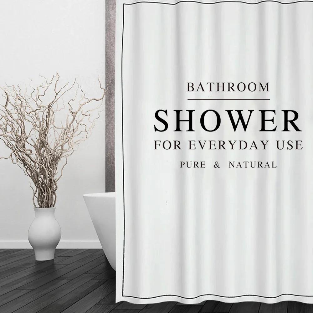 

Solid Pure Natural White Black Waterproof Shower Curtains Bathroom Polyester 3D Girls Boys Gifts W60H190(CM)-1 Pcs