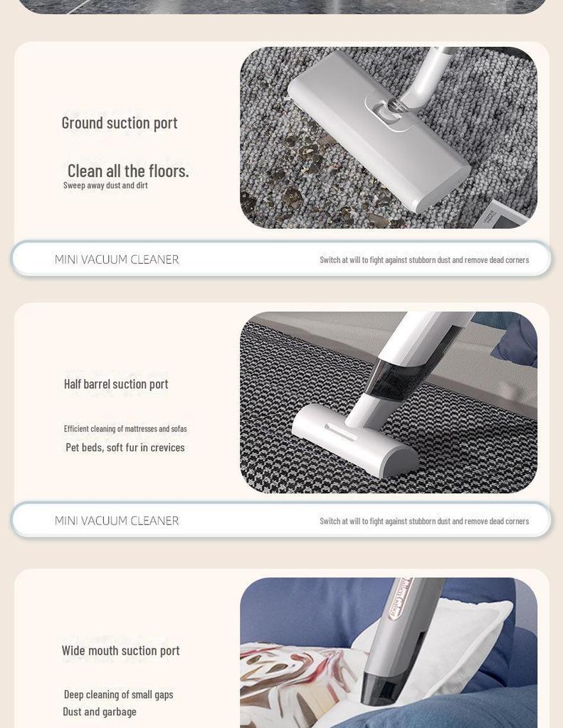 Cordless Multifunctional Handheld Vacuum Cleaner for Household, Carpet, Bedroom - Rechargeable Dust Cleaner
