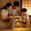 DIY Wooden Dollhouse Kit, Miniature House with LED Lights, Handmade Craft, Interior Decoration, Gift, Collection Model (Forest Wonderland)