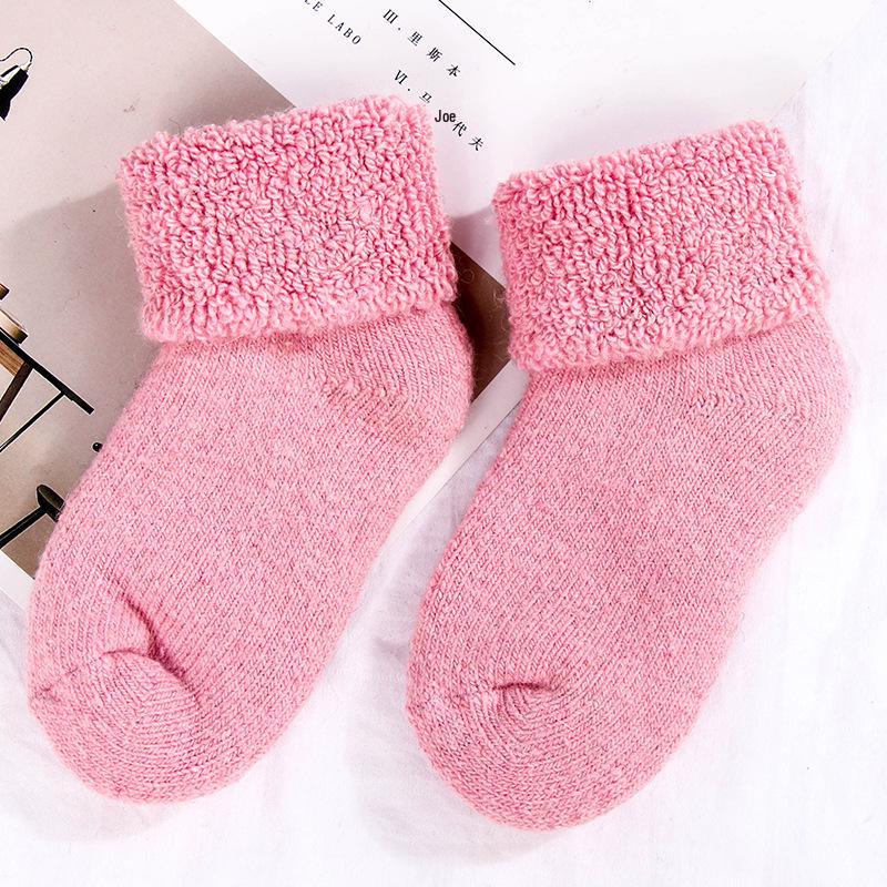 Thickened Terry Wool Socks for Boys and Girls: Warm, Loose-Mouth Design for Autumn and Winter.