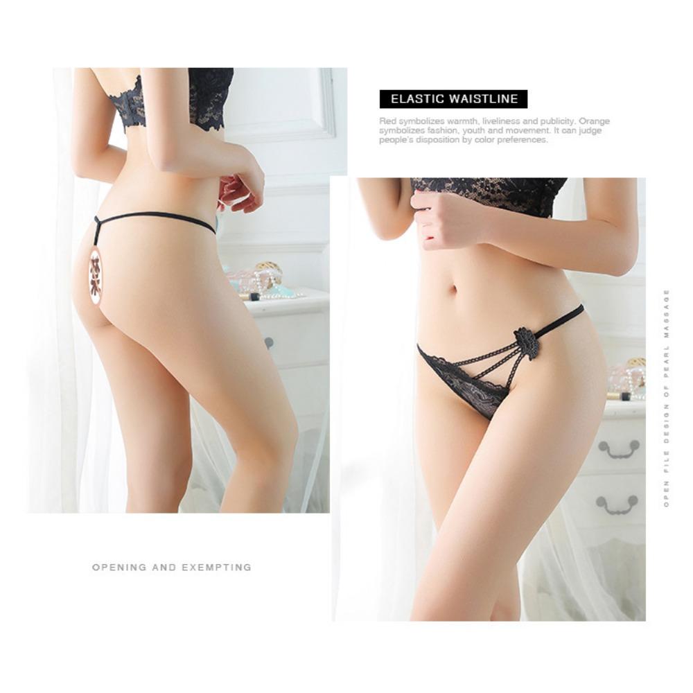 Amazon Sexy Thong Full Transparent Lace Embroidered Panties Women's Low Waist Hollow Hot T-pants 2212