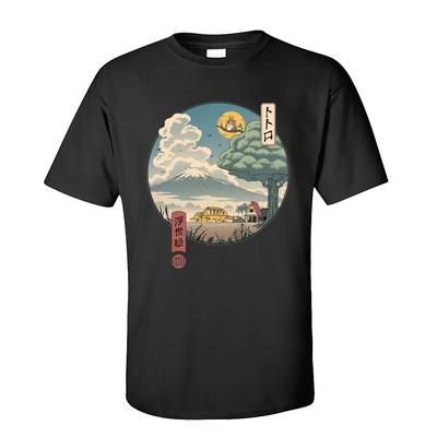 Hete Buurman Ukiyo-e Katoenen T-shirts WoUnisex Unisex's Bedrukt T-shirt Korte mouw y2k Streetwear Kleding Oversized Dames T-shirt Tops