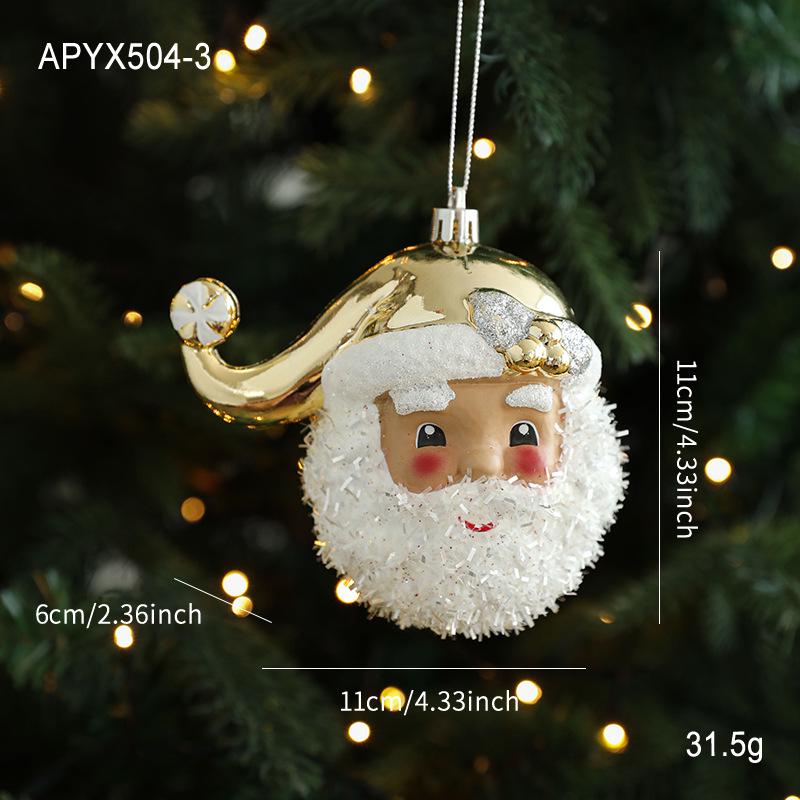 Gold Glitter Cartoon Ornament for Christmas Tree Decoration