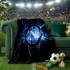 Electric Blue Napoli Logo  Throws Blanket Flannel Blankets Plush for Couch Bed Gifts for Men Women Travel picnic blanket Christmas fan gifts
