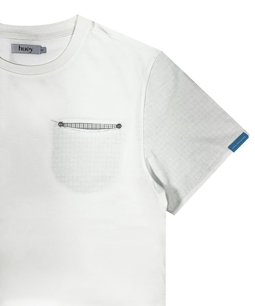 Hyui Check Rollup Tee White