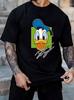 Disney Licensed Donald Duck Graphic T-shirt - Summer Casual Short Sleeve Tee with Signature Sailor Hat Design