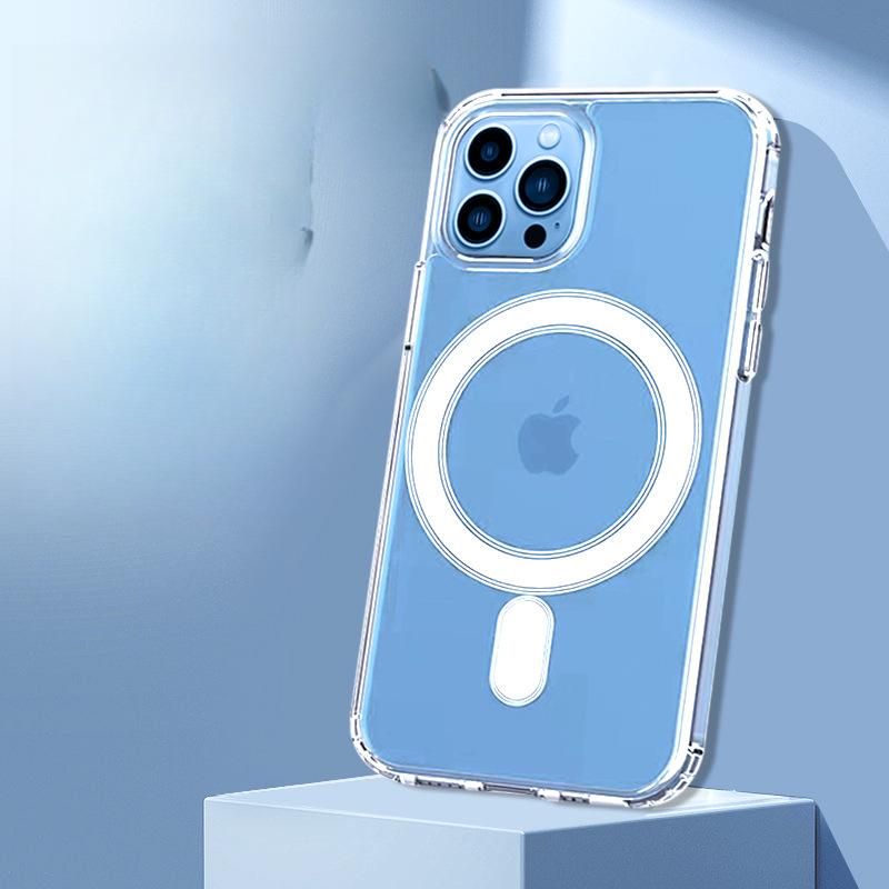 Applicable To Apple 14 Magnetic Suction Phone Case Iphone 15 Acrylic Transparent Protective Case 16E Magnetic Charging Case