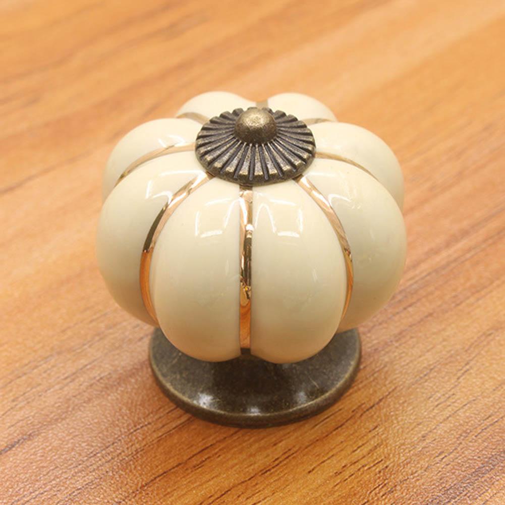 

Керамическая тыква дверная ручка ящика шкафа мебельная ручка (Слоновая кость белый)