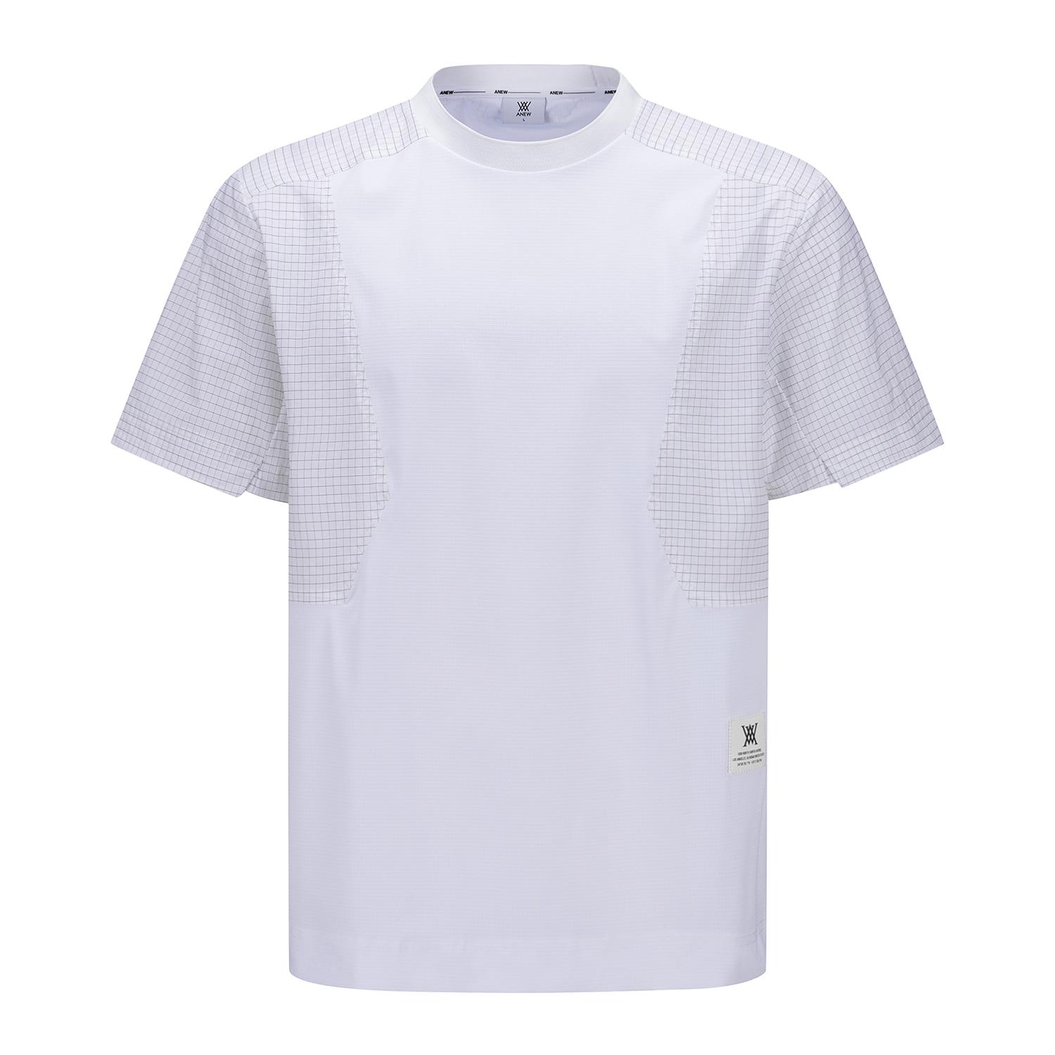 Anew Golf Мужская футболка с плетеным рукавом и круглым вырезом_Wh L