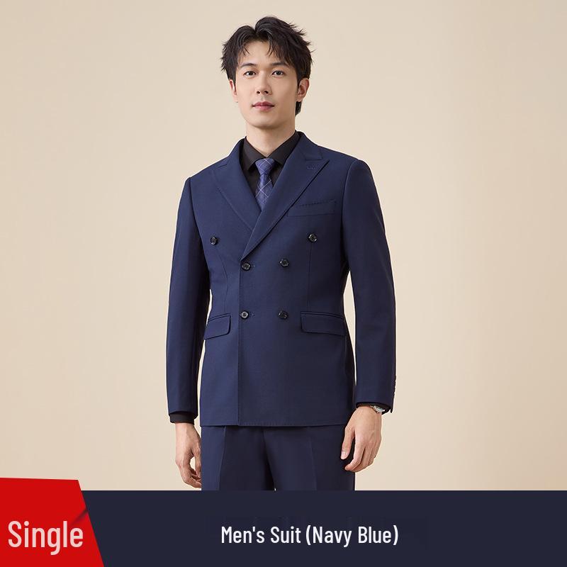 Men's Autumn/Winter Double-Breasted Suit Set - Professional Business Attire for Hotel Managers