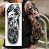 1 Foglio Tatuaggi Temporanei Finti Manica Lunga Per Donne Uomini Leone Tigre Fiore Lupo Maori Tatuaggio Adesivo Braccio Gamba Trasferimento ad Acqua Fai da Te