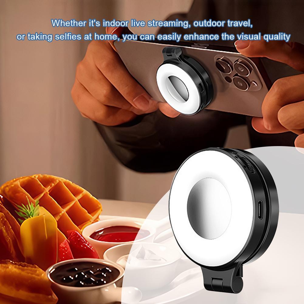 Magnetic Phone Selfie Light W/ Magnetic Ring Foldable LED Fill Light Phone Live Streaming Beauty Light for Vlog Live Streaming