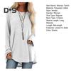 Women Tops Round Neck Long Sleeve Loose Fit Solid Color Tunic Top Casual Shirt with Hip Coverage Length