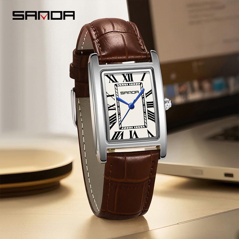 Orologi SANDA Quadrati Retro per Coppia - Eleganti, Impermeabili, al Quarzo, da Polso per Uomo e Donna