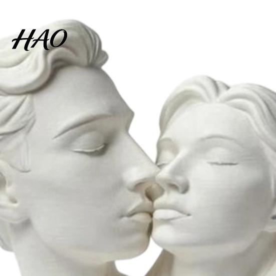 Bedroom Decorative Accents 3D Printed Couple Hugging Kissing Statue, Modern Minimalist Art Sculpture Romantic Statue for Desk Shelf, Home Decor