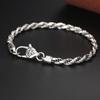 Solid Silver Retro Weave Bracelets Man Male S925 Sterling Silver Six -Word Mantra Twist Bracelet Women Thai Siver Bracelet Jewerl