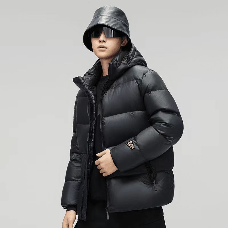 Høst- og vinter Svart gull dunjakker for menn og kvinner, fasjonable løse fortykkede jakker og jakker