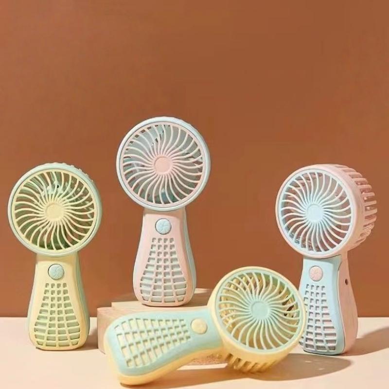 Cartoon Style Mini Handheld USB Fan 3 Speed Rechargeable Compact and Portable for Outdoor Pocket Use