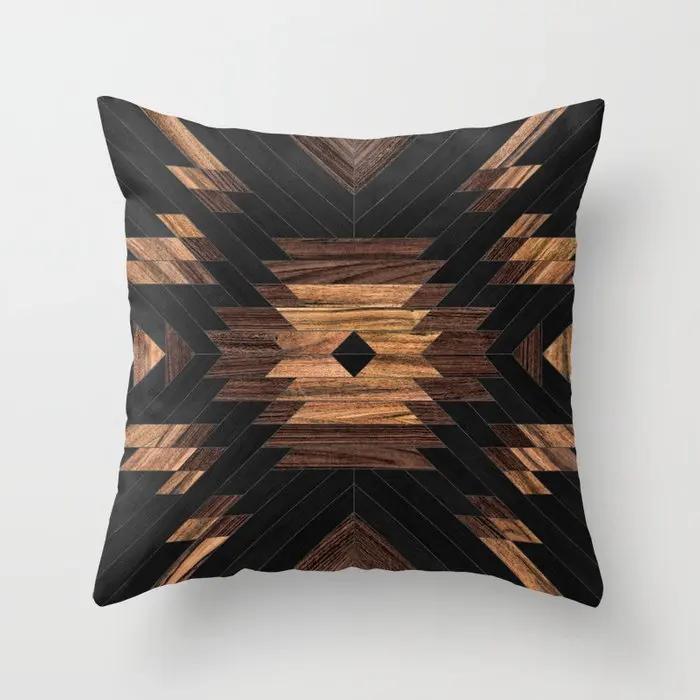 Juste De Coussin Géométrique Pour La Décoration Intérieure, Ferme, Oreiller De Canapé, Bois Créatif, Taie D'oreiller En Marbre Mars, Mode
