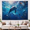 Unterwasser-Delfin Polyester-Wandteppich Meeres-Thema Wandbehang für Wohnzimmer Kinderzimmer Dekorative Hintergrundkunst