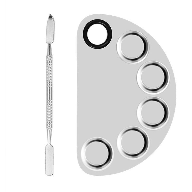 Mixer de machiaj din oțel inoxidabil Paleta de mixer pentru fard de pleoape pentru oje pentru arta unghiilor.