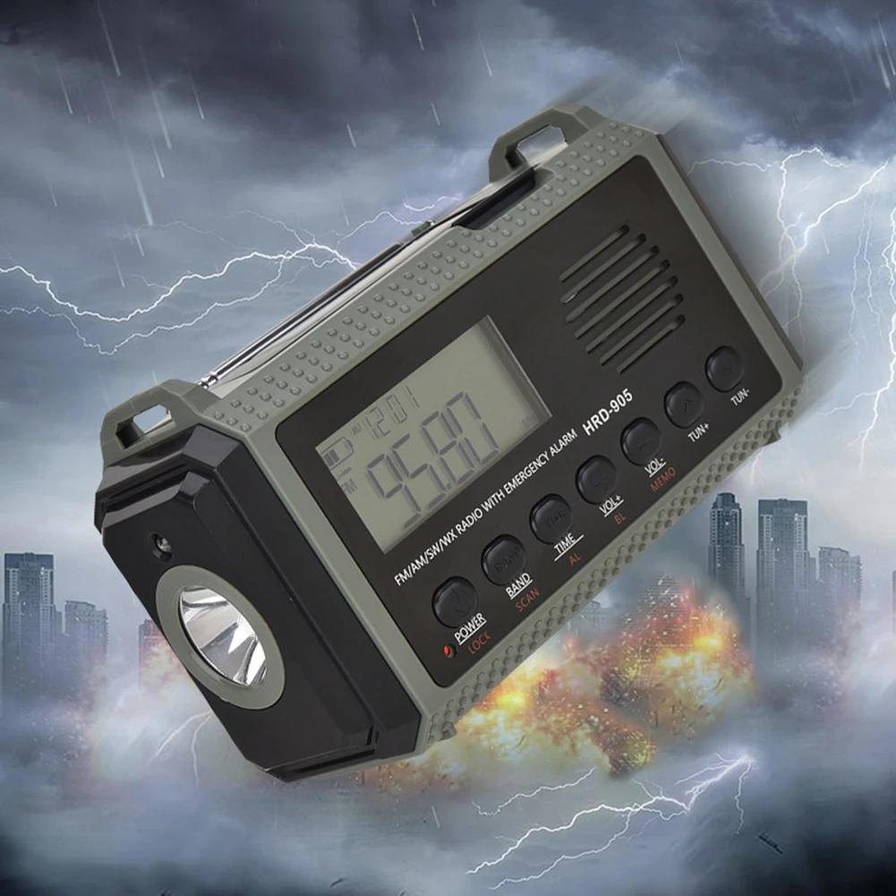 Solar Hand Crank 10000MAh Portable Radio AM FM SW NOAA Weather Radio Outdoor Emergency Charger Camping Equipment Survival Tool