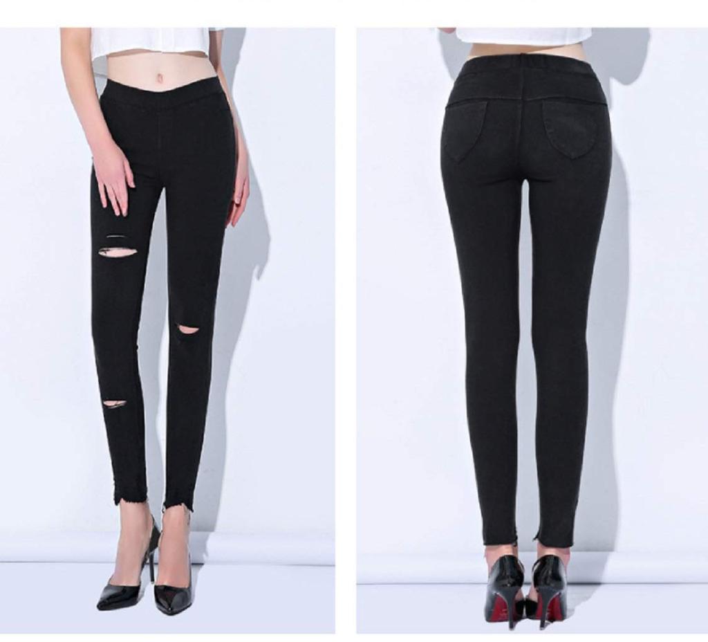 GETS Denim Distressed Denim Tight Long Solid Perfect for and Adult Styles Size Women's Jeans, Pants, Pants, 9-Length, Stretch, Leg-Lengthening,