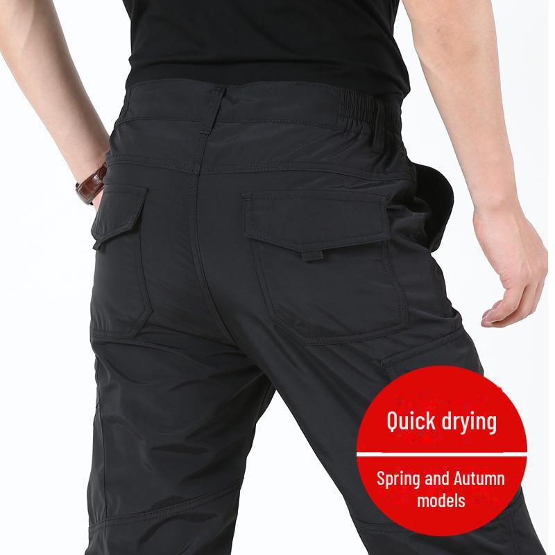 Herren Schnelltrocknende Mehrfach-Taschen Wasserdicht Winddicht Outdoor-Hose, Lockere Passform, Gerades Bein, S105
