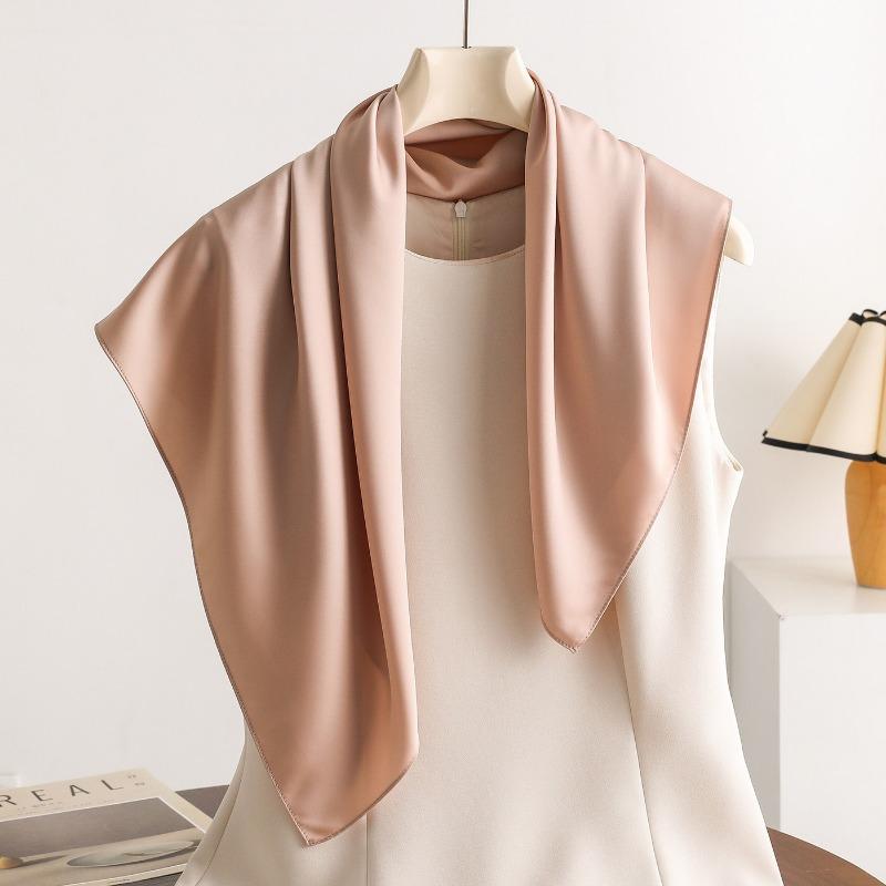 Elegant Elastic Satin Square Scarf Fashion Versatile Women Neck Scarf