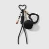 Vintage Leather Keychain Handmade Heart Braided Rope Mirror Charm DIY Accessory Sturdy Leather Key Holder