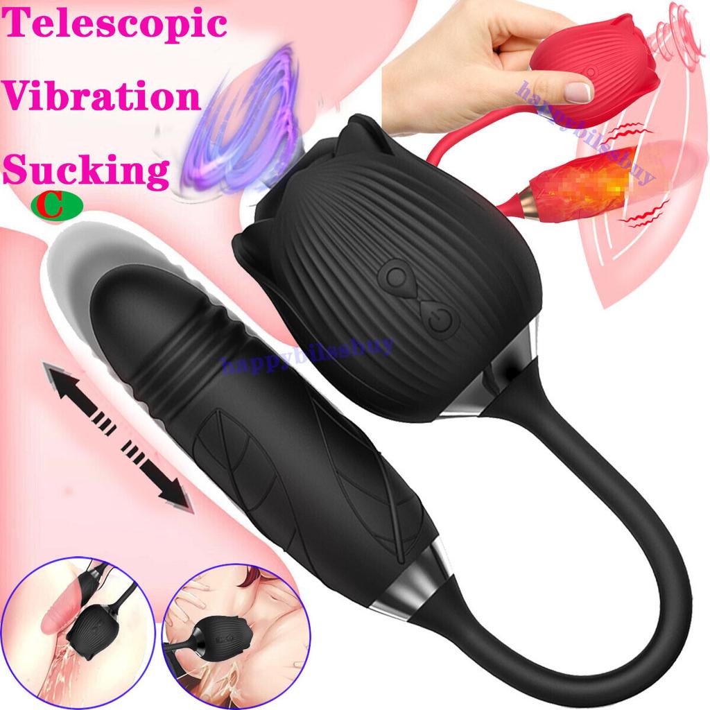 G-Spot Telescopic Vibrator Dildo Adult Sex Toy for Women
