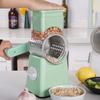 6-in-1 Rotary Vegetable Cutter Handheld Food Chopper with Stainless Steel Blades Kitchen Gadget for Grating Slicing Dicing