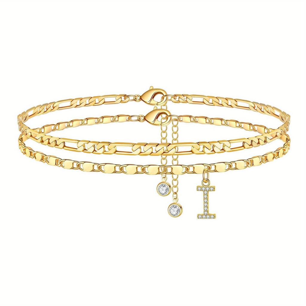 26-Letter Stackable Women's Anklet Set: Fashionable & Simple Summer Jewelry