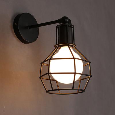 Vintage Metall Licht Käfig Wand Montieren Lampe Schatten Rahmen Industriellen Stil für Gang Korridor Glühbirne Nicht