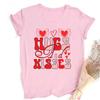 Outfit Tee FeUnisex Sleeve Tshirt Holiday Girls T Shirt Happy Valentine Print Women Shirts Valentines Party Aesthetic Clothes