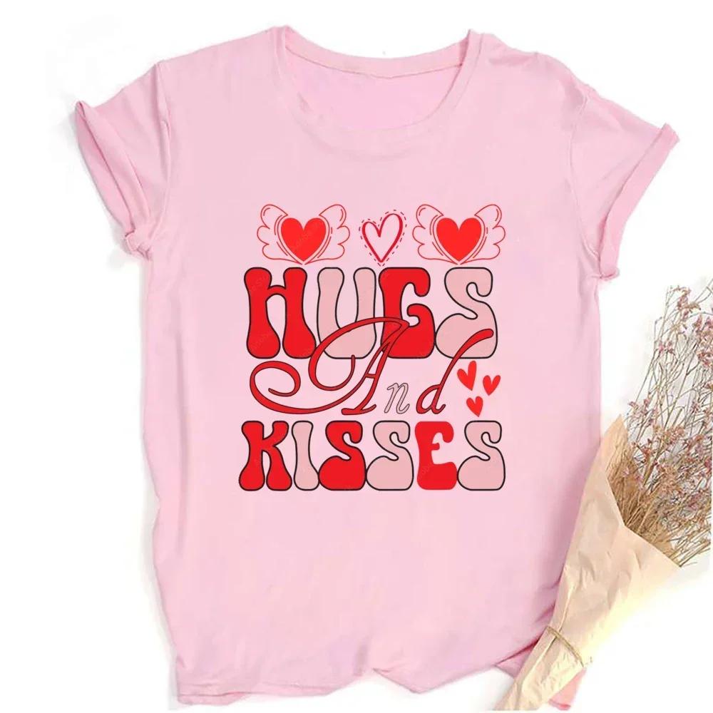 Outfit Tee FeUnisex Sleeve Tshirt Holiday Girls T Shirt Happy Valentine Print Women Shirts Valentines Party Aesthetic Clothes