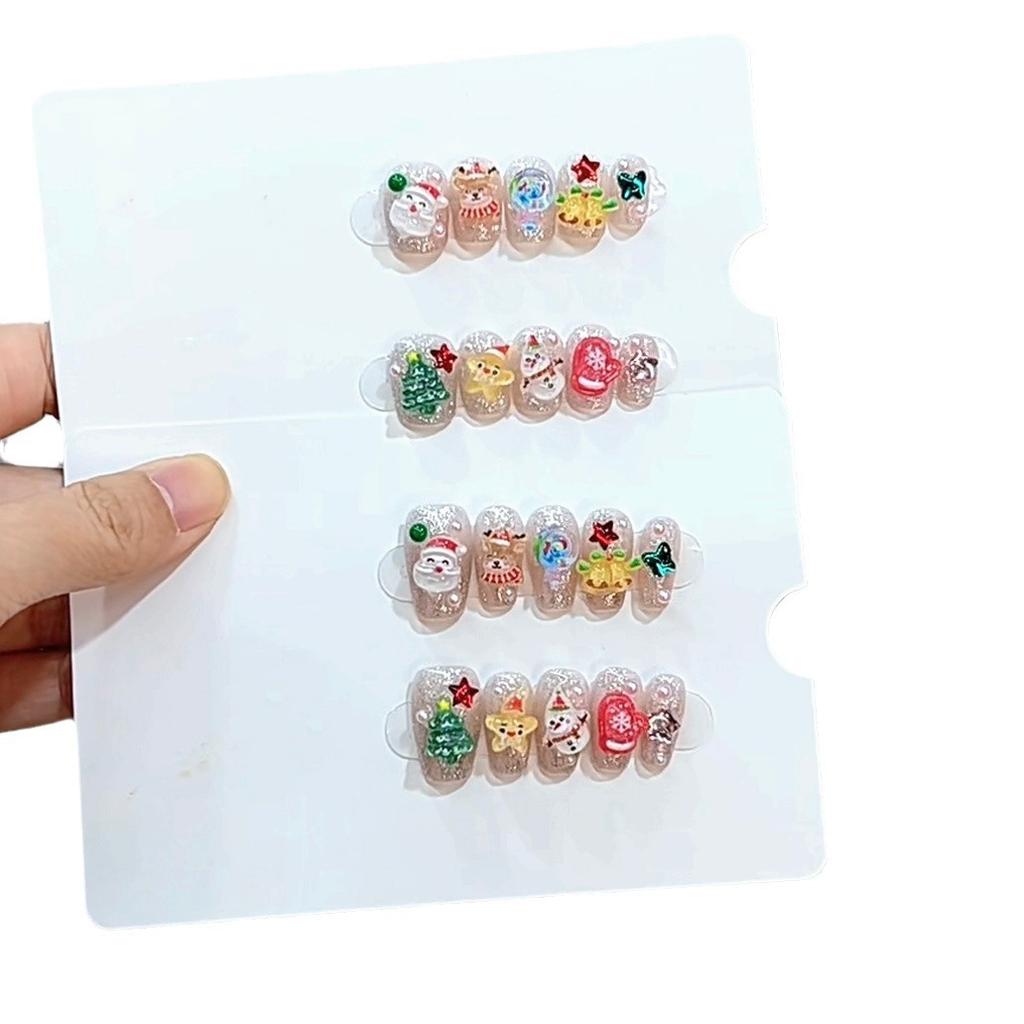 Pure Handmade Phototherapy Wear Nail Tablets Christmas Party Wear Nail Finished Product Reusable Nail Art