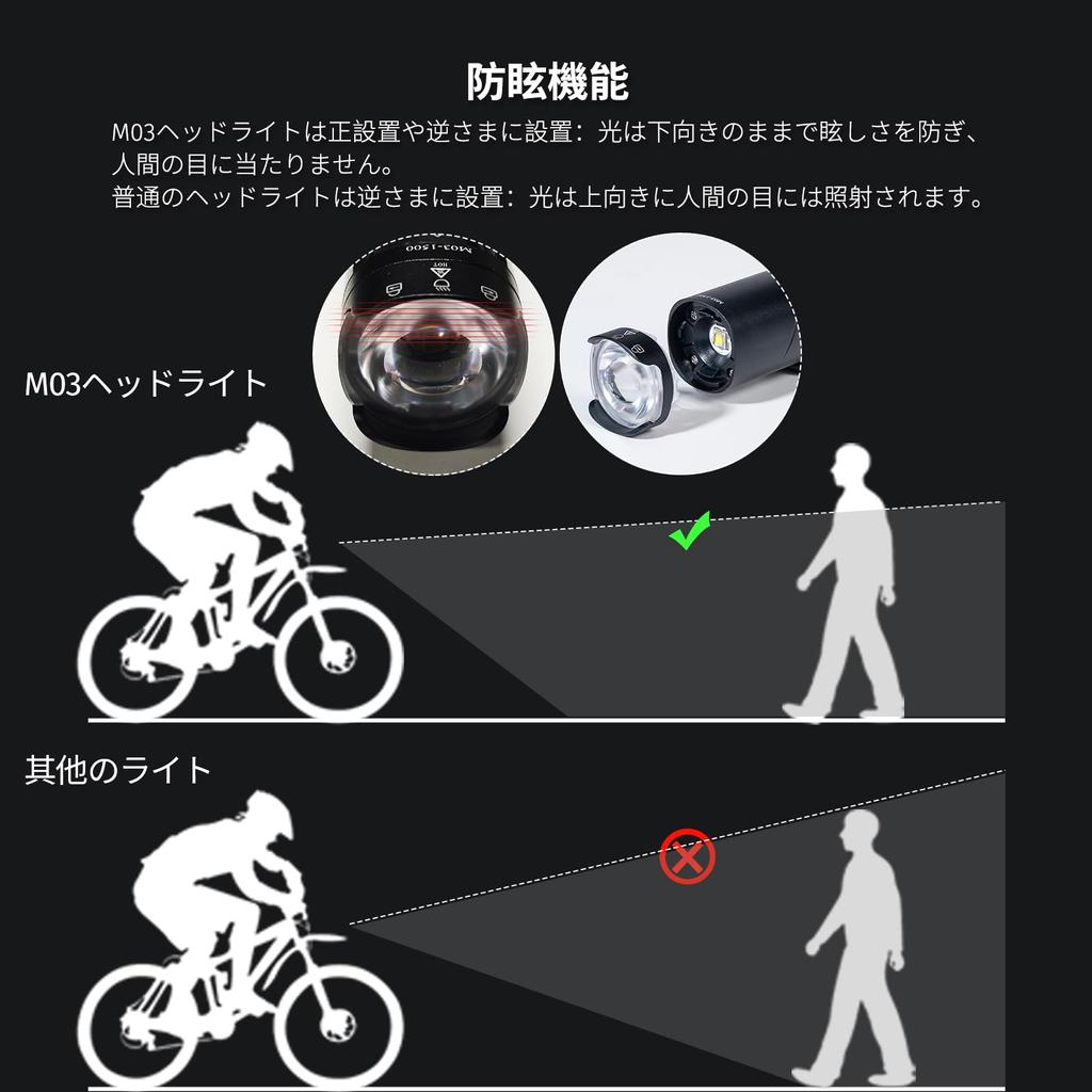 HLOMOM Waterproof Bicycle Road Bike USB 1500 Battery 5 Dimming High Can Also Be Used As a Power Earthquake Night Japanese Instruction Manual PSE