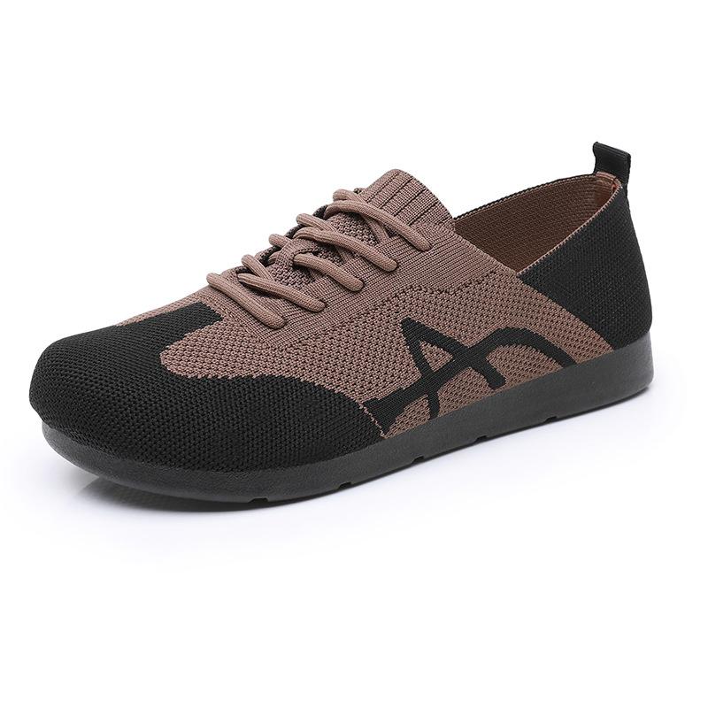 Modische Schuhe für Damen Frühling Herbst Neu Lässig Netzgewebe Atmungsaktiv Bequem Rutschfest Ballerinas Walking-Sneaker