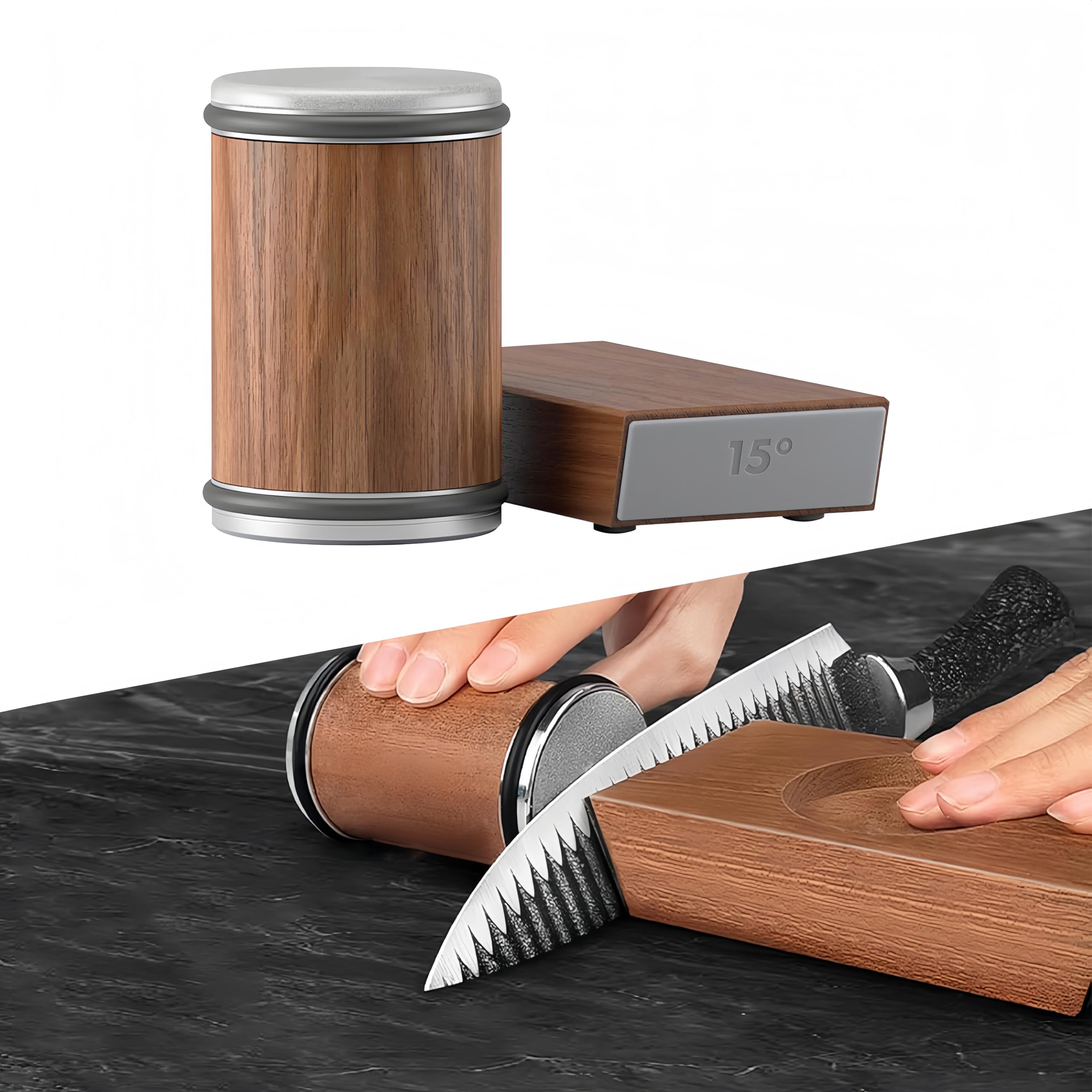 

Manual Knife Sliding Knife Sharpener for Sharpening to a Sharp Edge Wood Premium Solid Can Easily Sharpen Their Knives to Professional Sharpener,