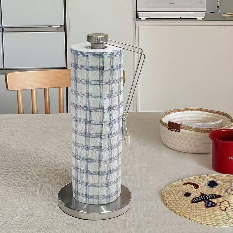 1 Roll of Multipurpose Blue Check Rags - Wet and Dry Use, Highly Absorbent Kitchen Cleaning Cloths, Home Restaurant Dish Towels